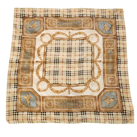Rare Vintage Burberry Nova Check Prorsum Silk Scarf 34 x 34" - Picture 2 of 6